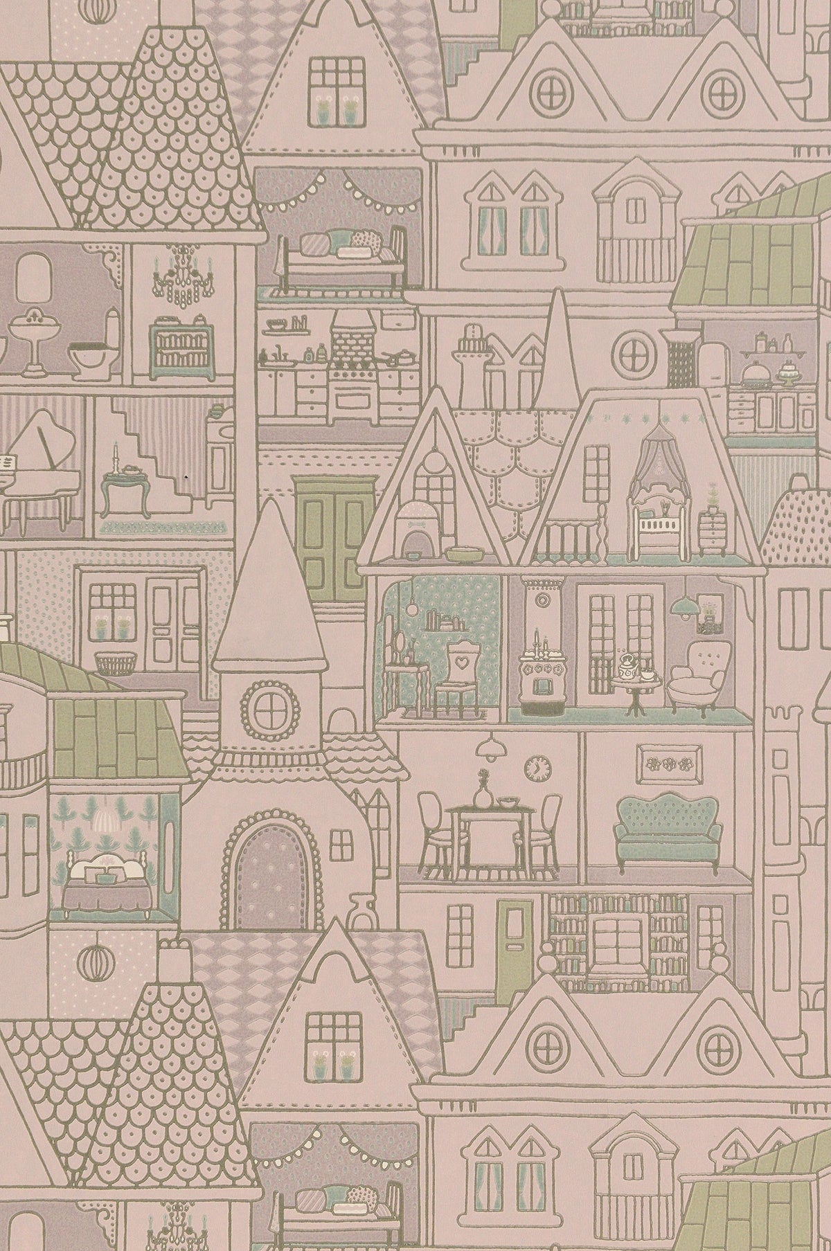 Sample - Dollhouse Wallpaper - Lilac