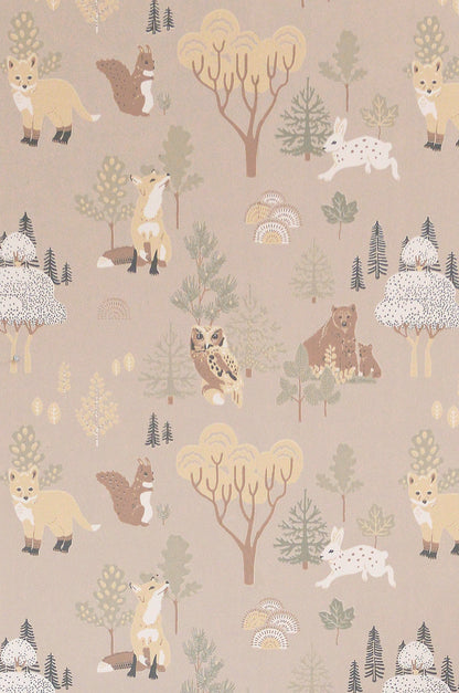 Deep Forest Wallpaper - Soft Beige