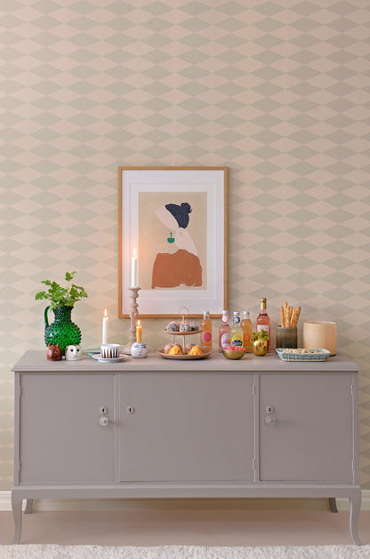 Copenhagen Geometric Wallpaper - Beige Green