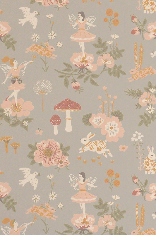 Old Garden Wallpaper - Gentle Blue