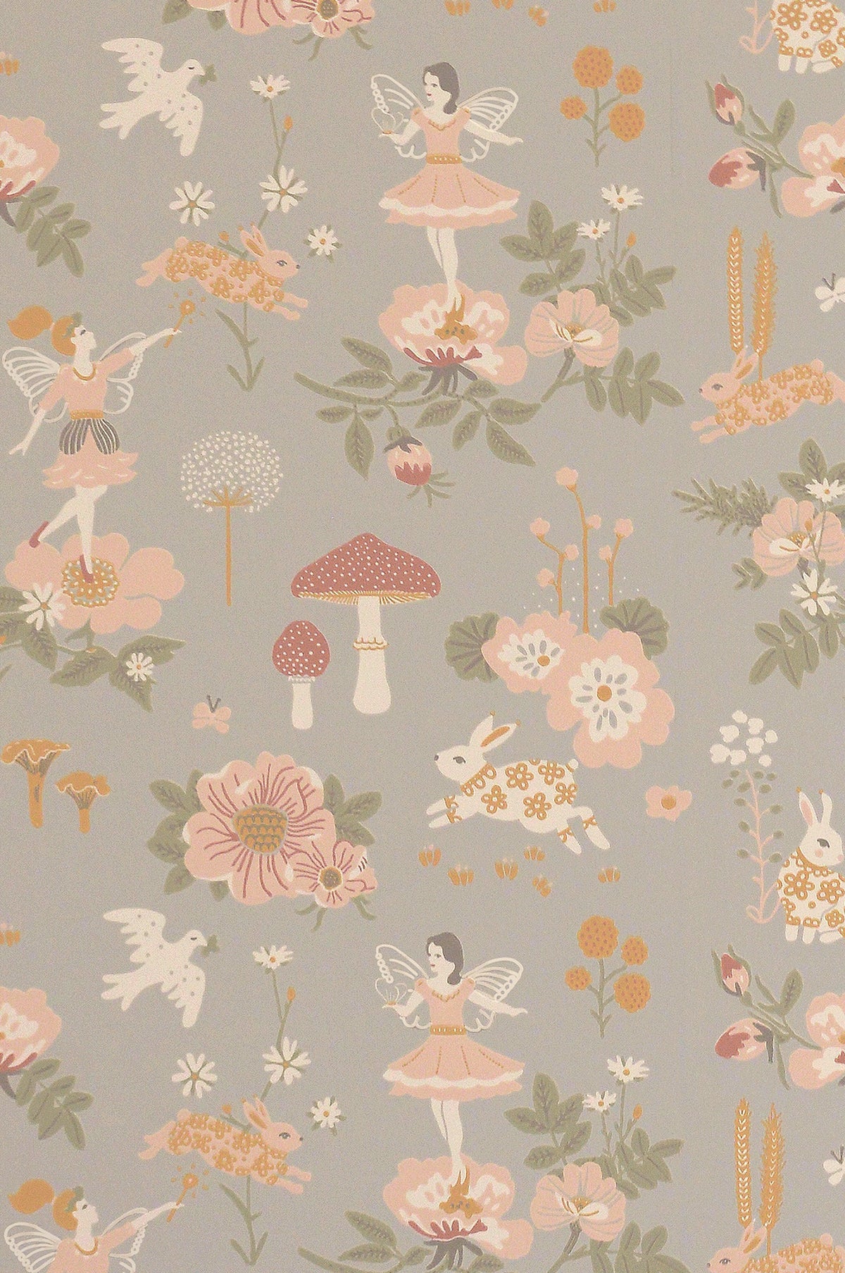 Sample - Old Garden Wallpaper - Gentle Blue