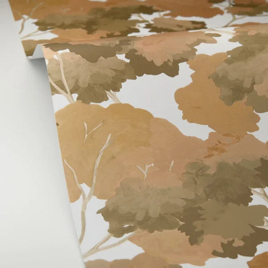 Ete Summer- Tree Tops Wallpaper - Khaki Ochre