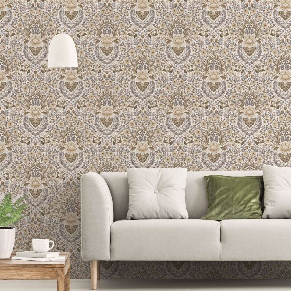 In The Wild Floral Damask Wallpaper