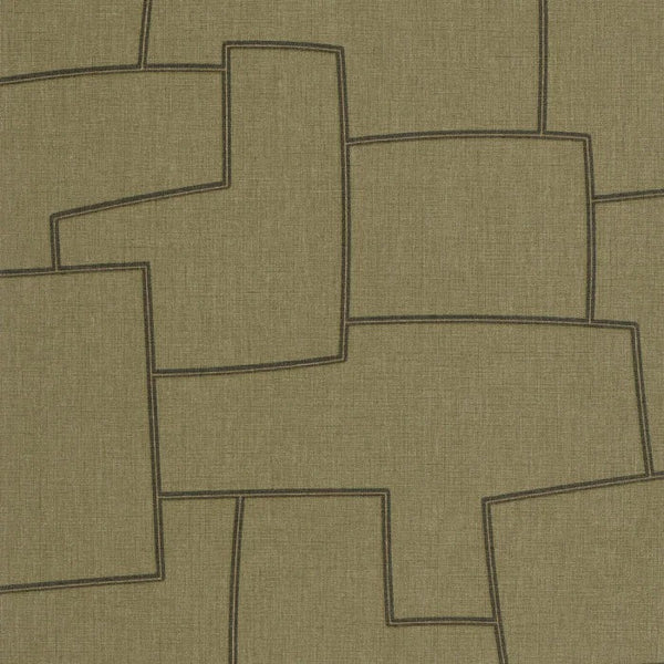 Sample – Inca Textured Wallpaper – Vert Kaki
