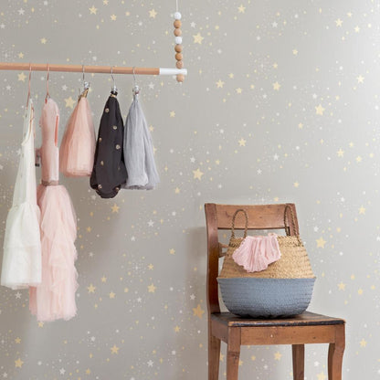 Twinkle Wallpaper - Mud Grey