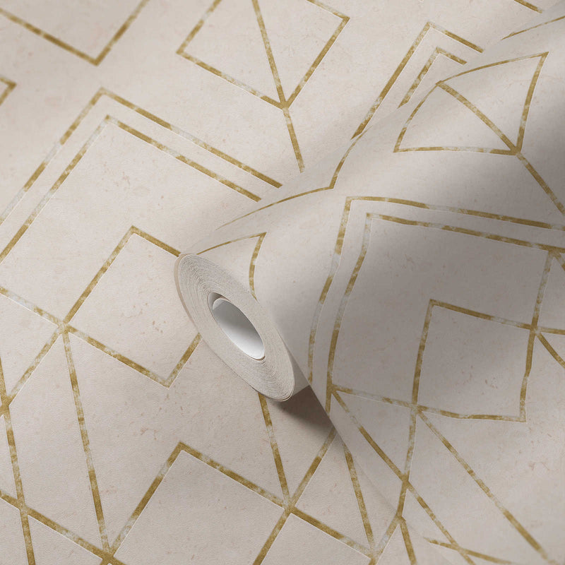 Metallic Graphics - Gold - Cream