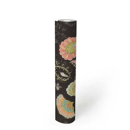 Patterned Flower Wallpaper - House of Turnowsky - Black