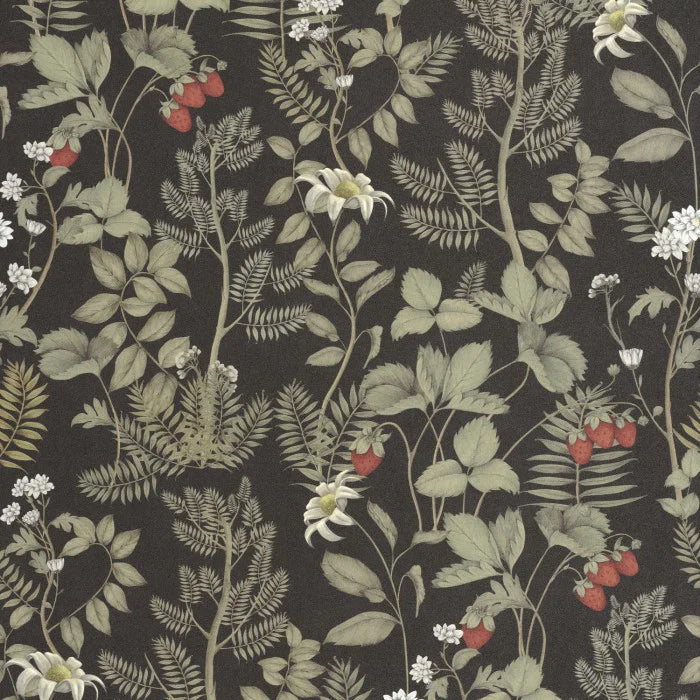 Strawberry Fields Wallpaper - Noir Fusain