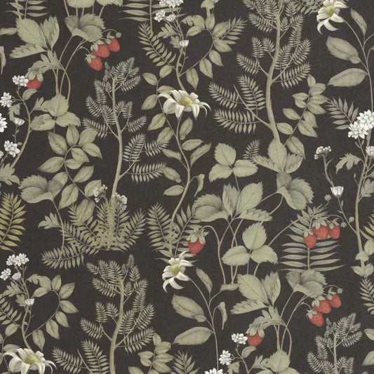 Strawberry Fields Wallpaper - Noir Fusain