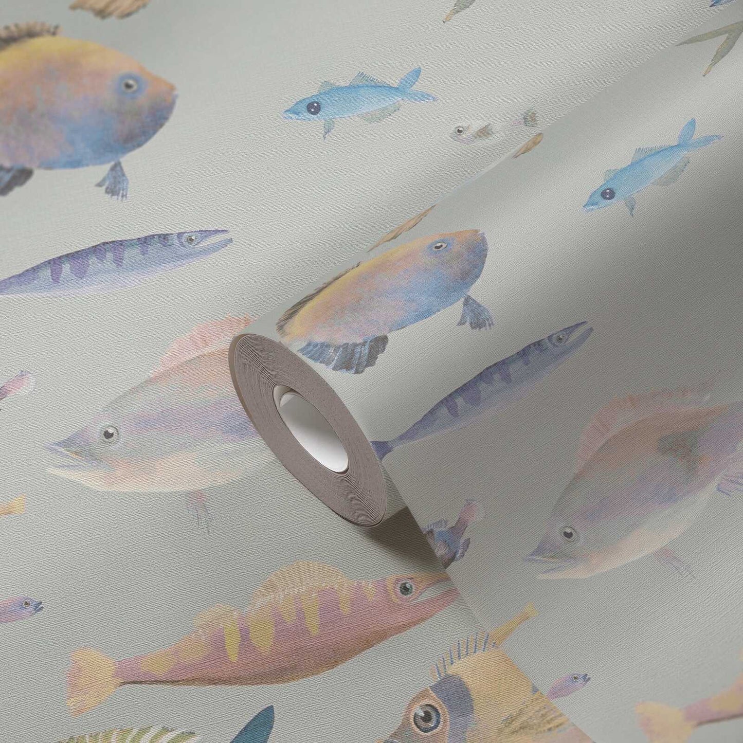 School's Out Fish Wallpaper - Beige