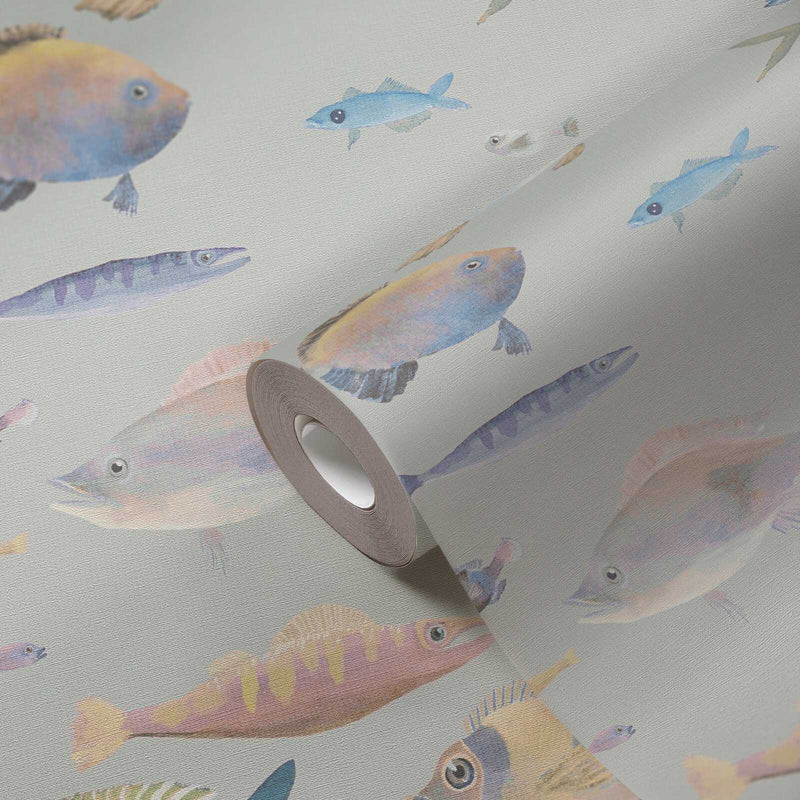 School's Out - fish wallpaper, beige