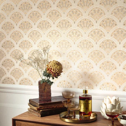 Wallace Wallpaper - Beige Creme