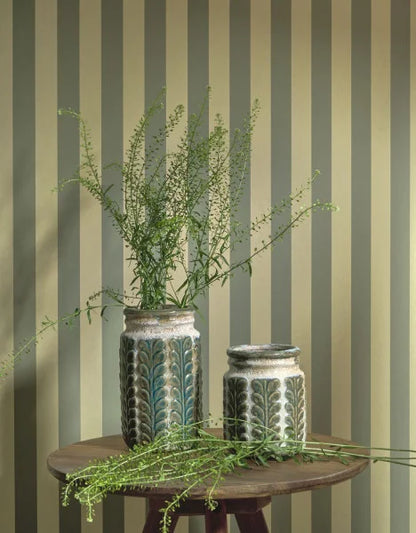 Elizabeth Stripes Wallpaper - Lichen