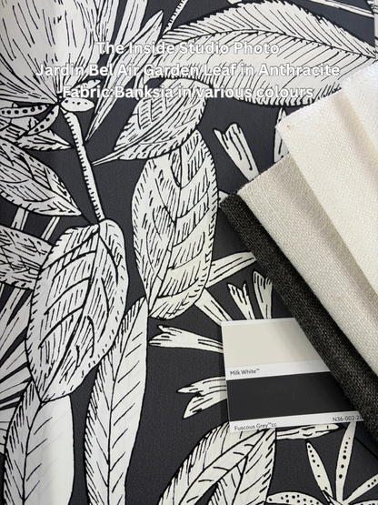 Jardin Bel Air Vinyl Leaf Wallpaper - Black White - Last 36 Rolls