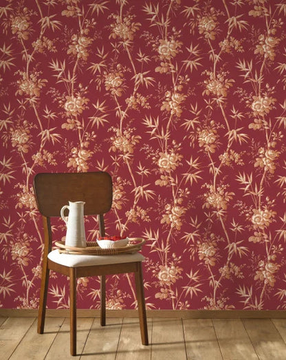 Flanerie Wallpaper - Rouge Grenat