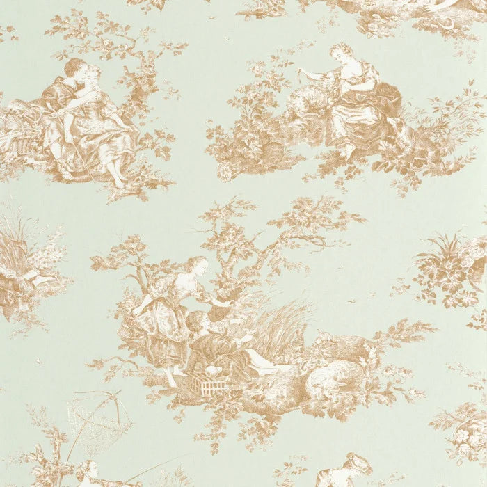 Scène d'été Wallpaper - Vert Amande