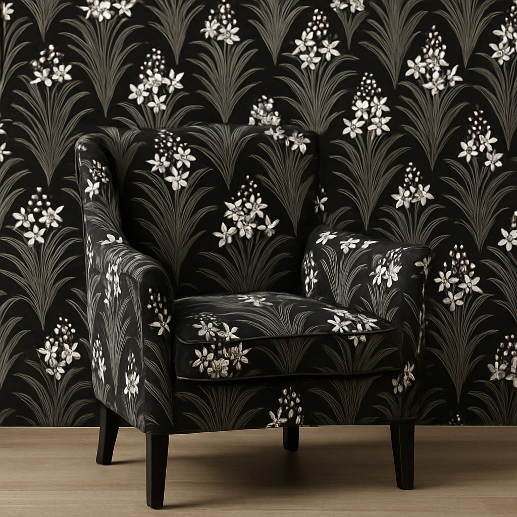Lila Wallpaper - Customisable - Black and White