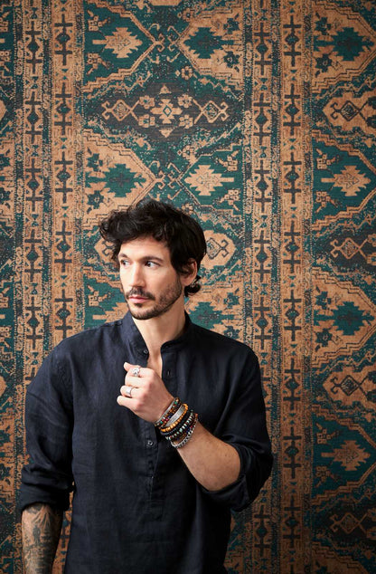 Marrakesh Carpet Wallpaper - Blue Black - Last 3 Rolls