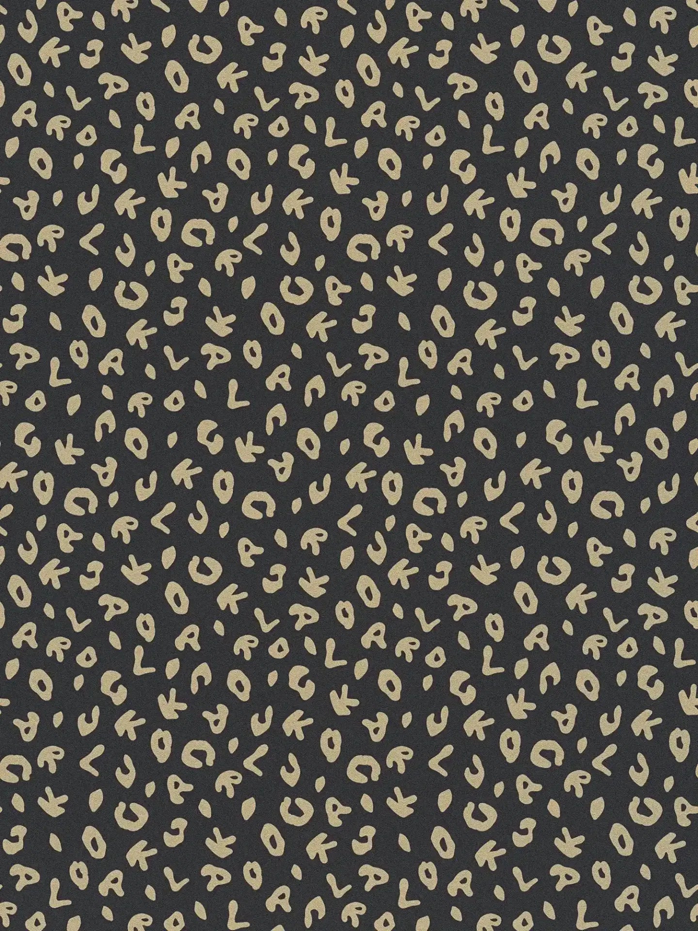 Leopard Alphabet Heavy Weight Wallpaper - Black - Discontinuing