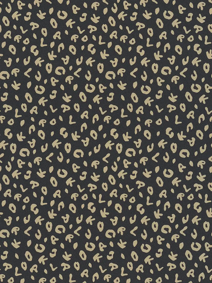 Leopard Alphabet Heavy Weight Wallpaper - Black - Discontinuing