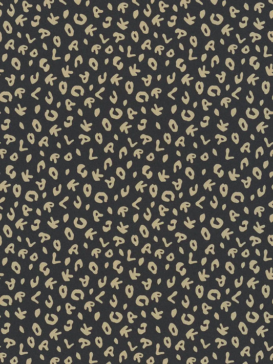 Leopard Alphabet Heavy Weight Wallpaper - Black - Discontinuing