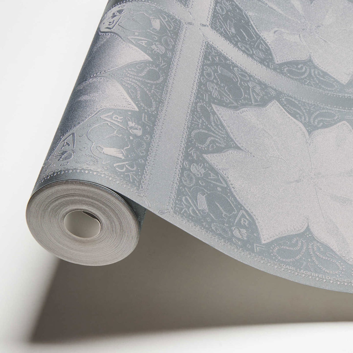 Paisley Block Heavy Weight Wallpaper - Grey