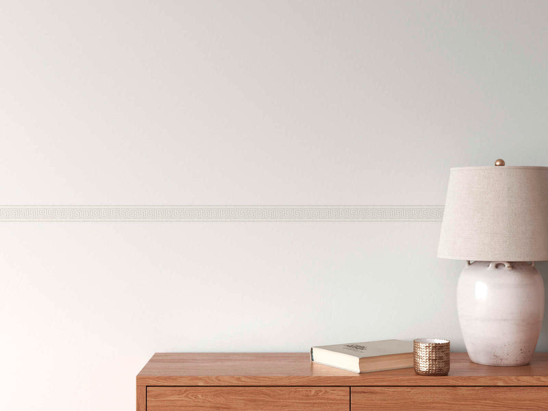 Graphic Meander Border - White - Self Adhesive