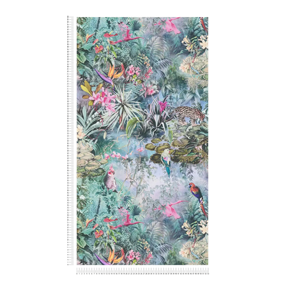 Botanical Elegance – Tropical Parrot Wallpaper – Soft Green