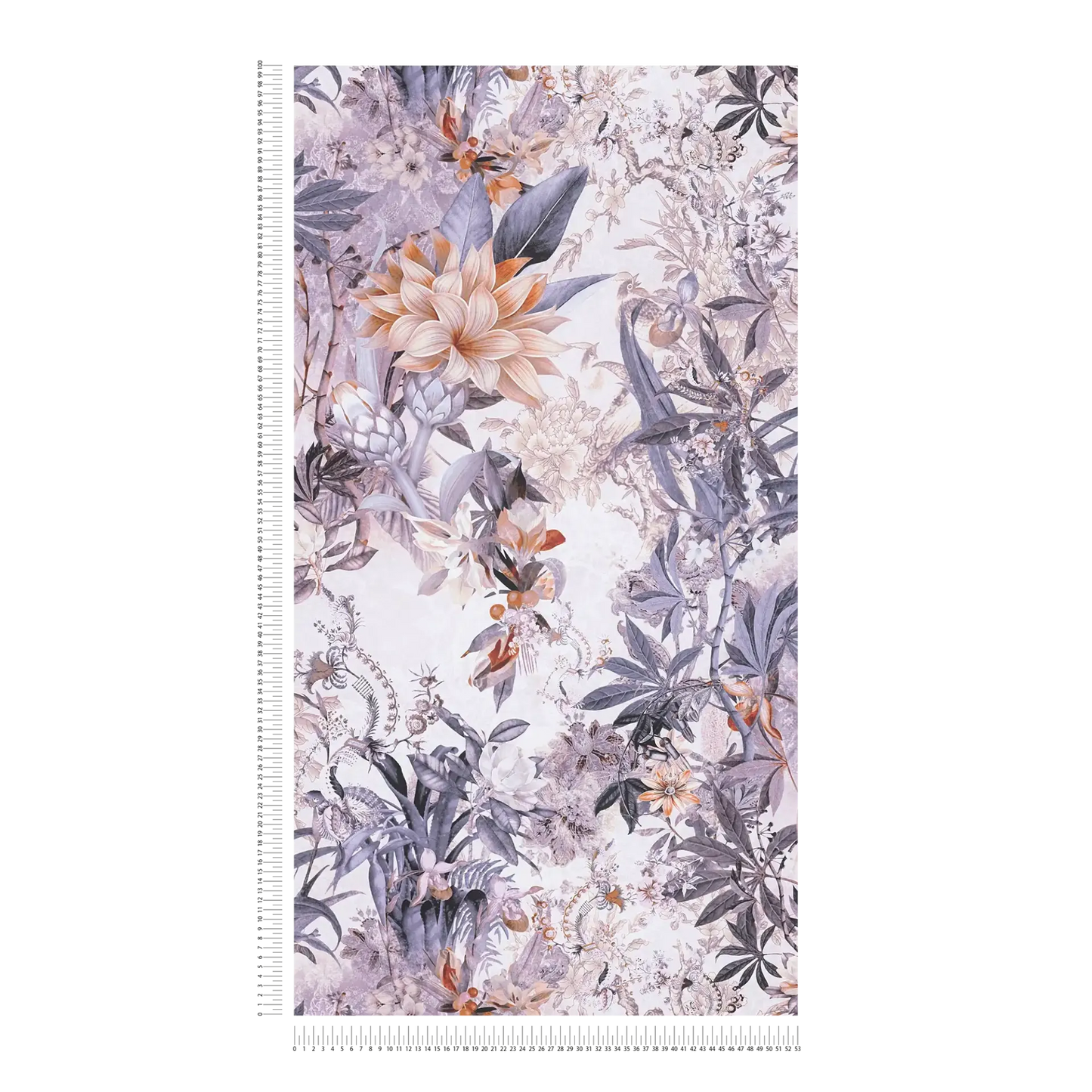 Calm Tropics – Floral Wallpaper – Grey