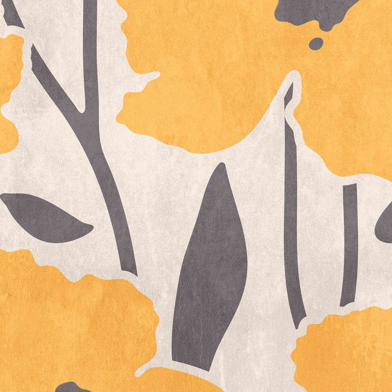 Flower Market - Orange - Custom Sized Wallpaper Mural (per m2)