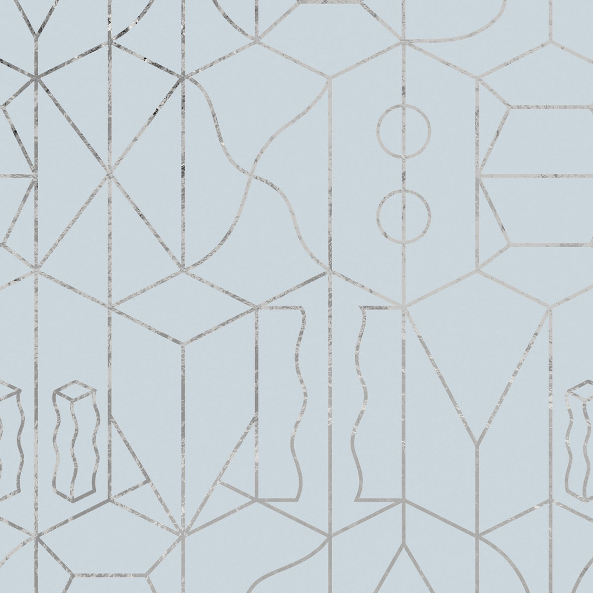 Never Ending Foil by Suzan Hijink Wallpaper - Silver Blue