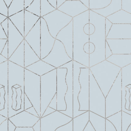 Never Ending Foil by Suzan Hijink Wallpaper - Silver Blue