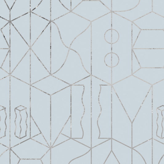 Never Ending Foil by Suzan Hijink Wallpaper - Silver Blue