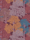 Colourful Forest Trees Wallpaper - Red