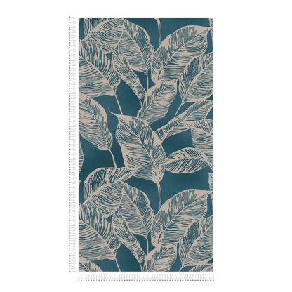 Banana Grove - Leaf Wallpaper - Blue