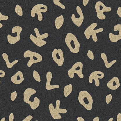 Leopard Alphabet Heavy Weight Wallpaper - Black - Discontinuing