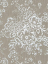 Textile Flower Wallpaper - Architects Paper - Metallic Silk - Brown/Silver - Discontinuing