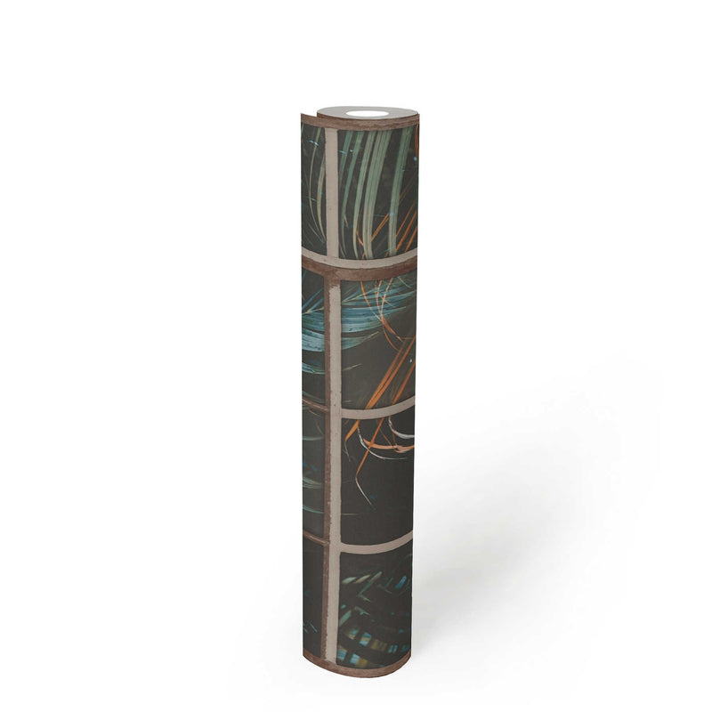 Palm Leaf Mosaic Wallpaper - Brown/Green