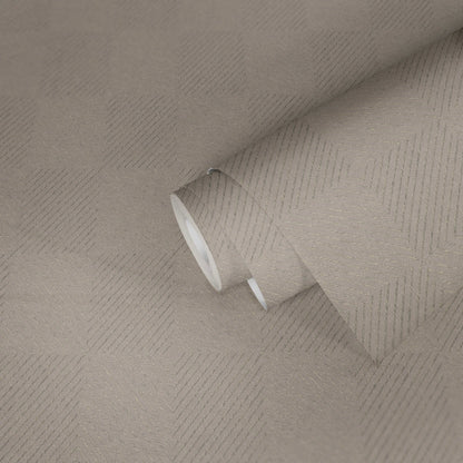 Metropolitan Grid - Abstract Vinyl Wallpaper - Taupe