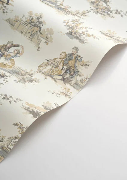 Sample - Gavotte Wallpaper - Beige