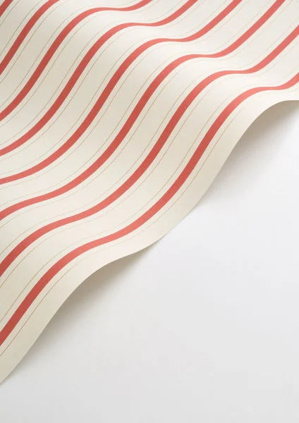 Sample - Rayure Wallpaper - Rouge Carmin
