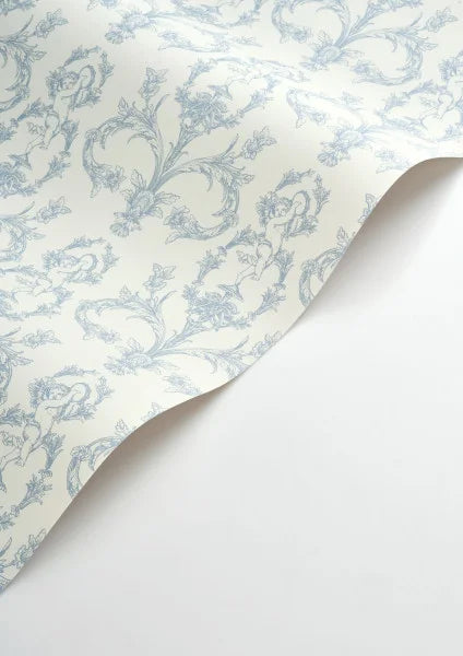 Sample - Seraphin Wallpaper - Bleu Porcelaine