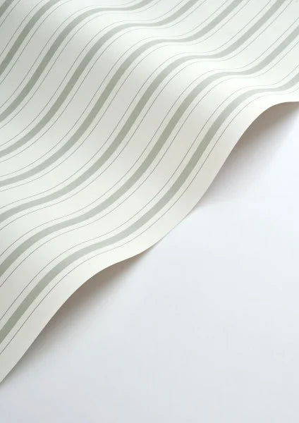 Sample - Rayure Wallpaper - Vert Amande