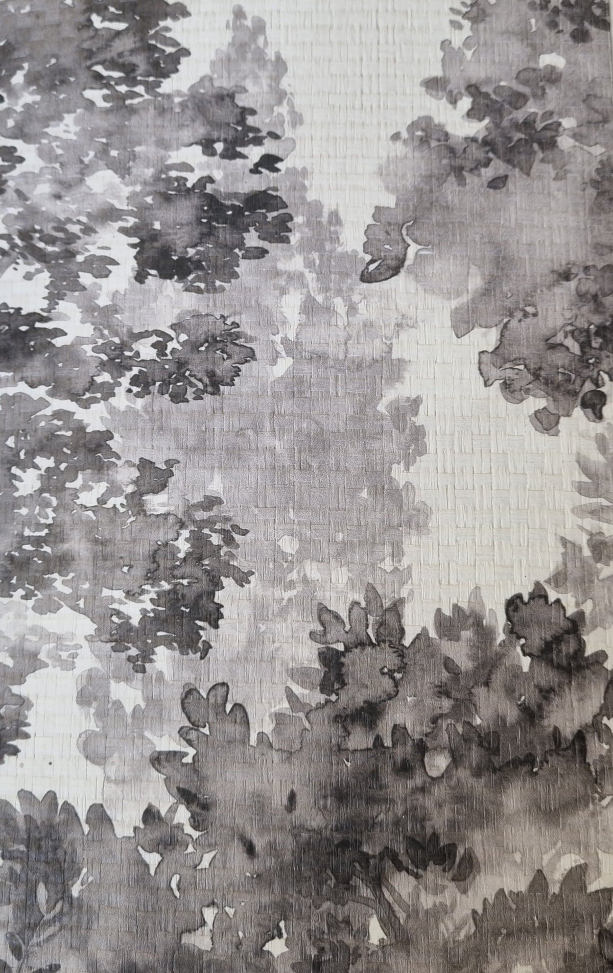 Boulevard Watercolour Tree - White + Grey - Custom Sized Wallpaper Mural (per m2)