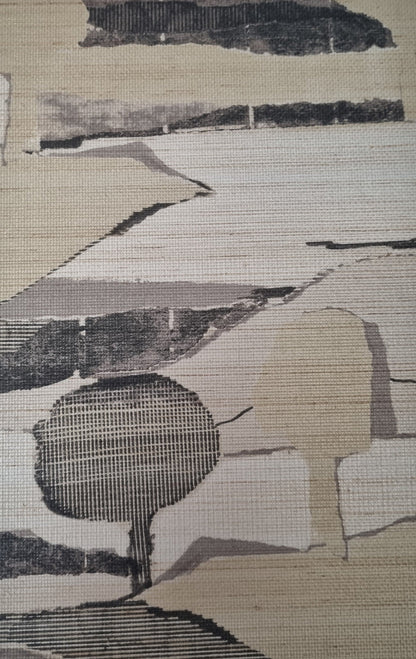 Boulevard Abstract Mountains - Black and Gold - Custom Sized Wallpaper Mural (per m2)