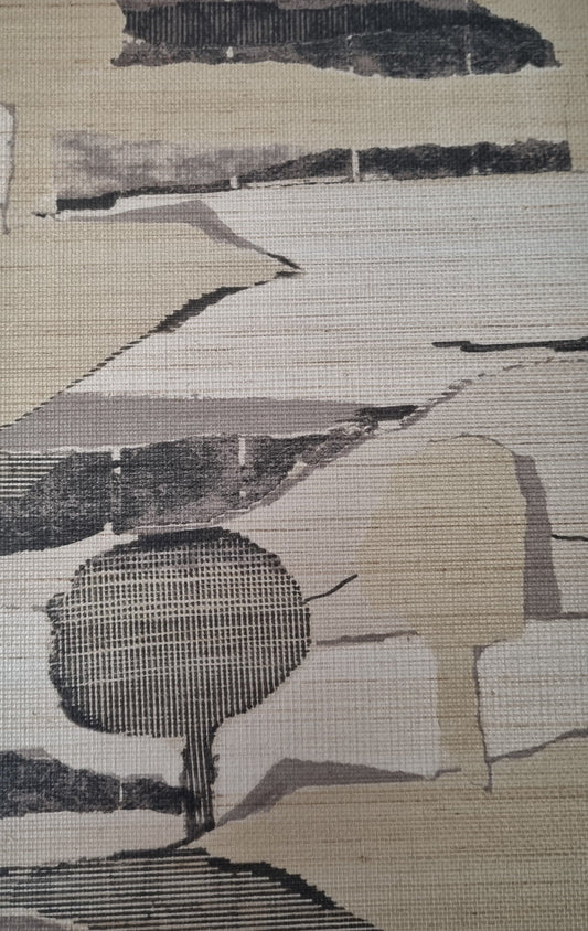 Boulevard Abstract Mountains - Black and Gold - Custom Sized Wallpaper Mural (per m2)