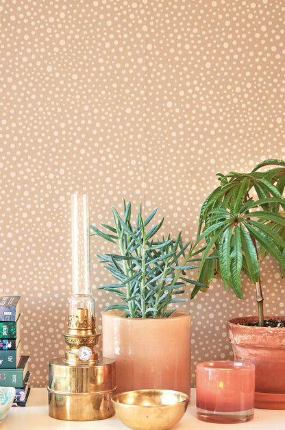 Dots Wallpaper - Teddy Brown