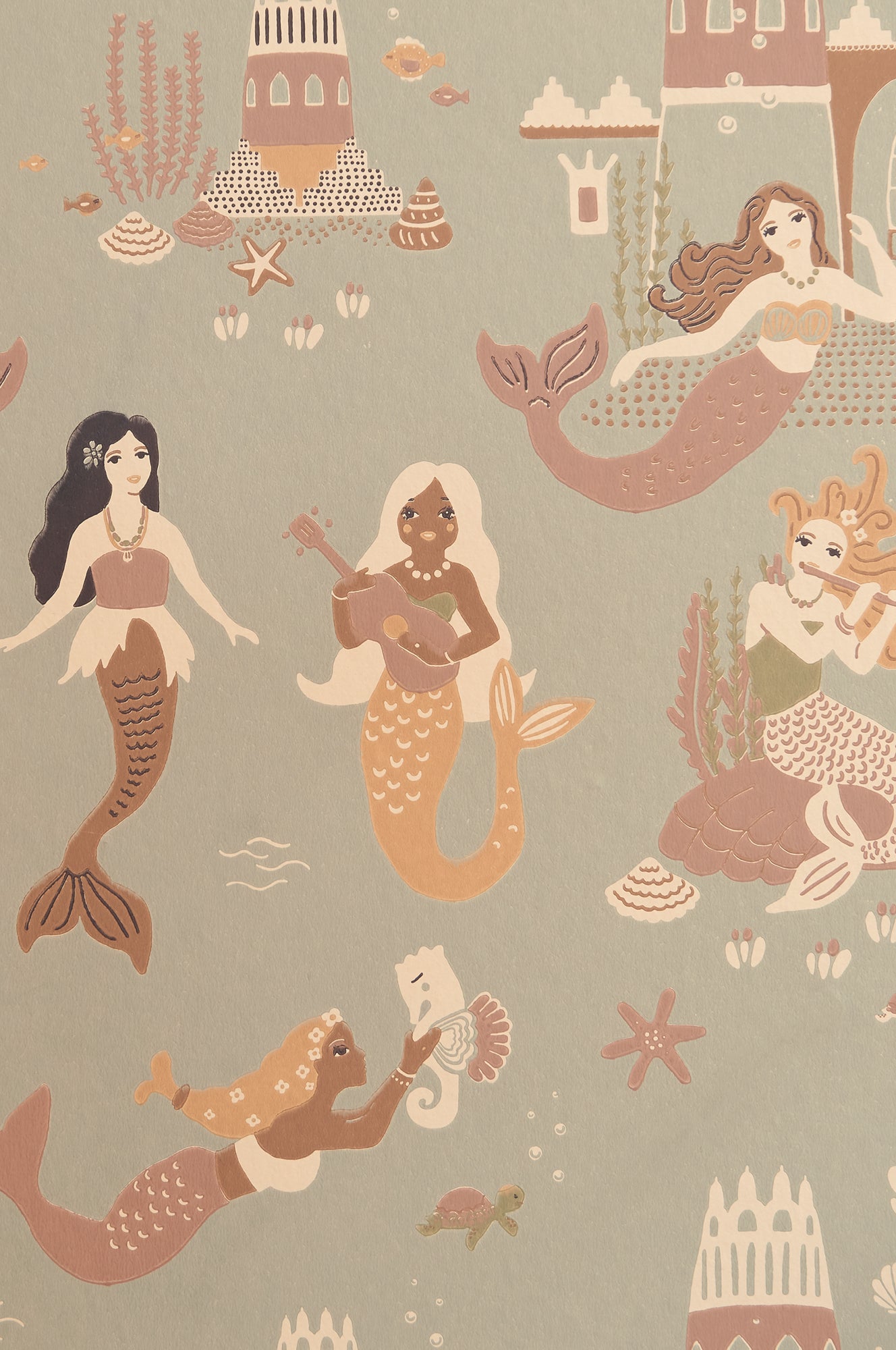 Mermaid Reef Wallpaper - Ocean Blue