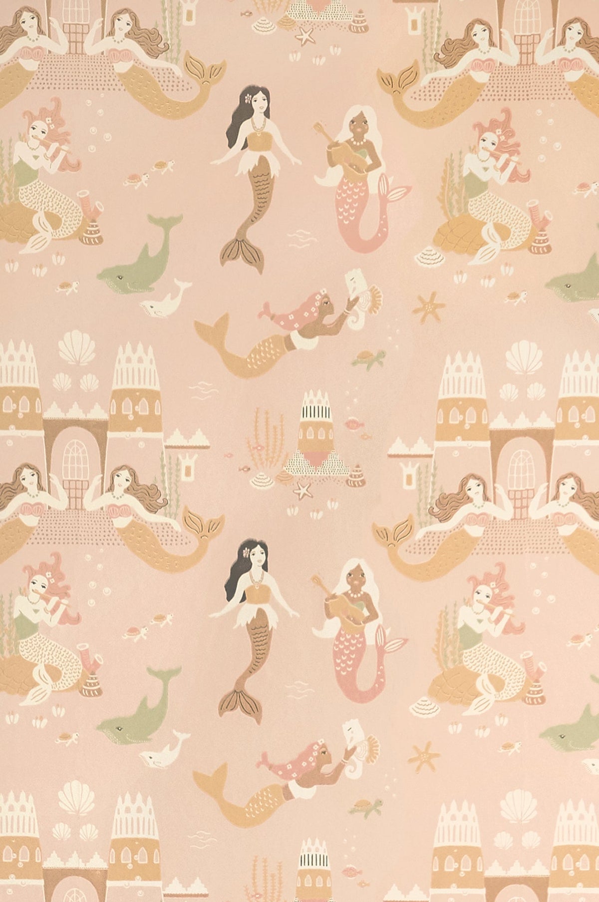 Sample - Mermaid Reef Wallpaper - Pink
