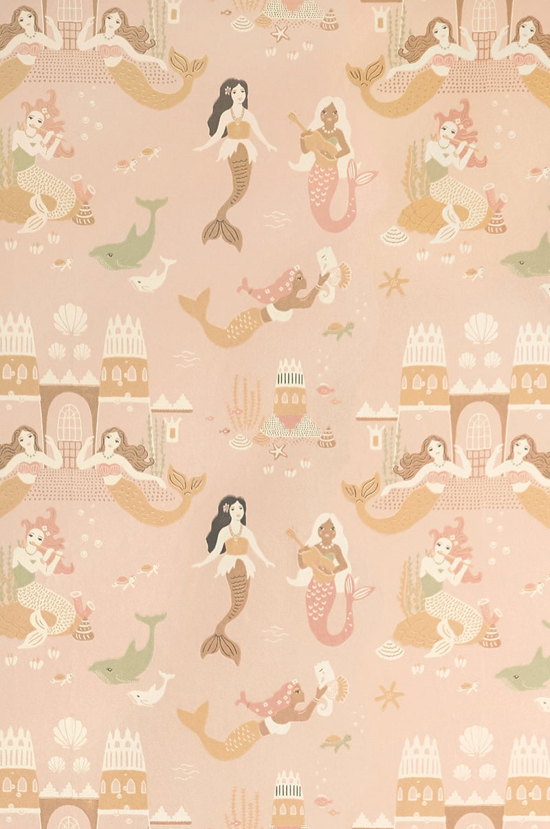 Sample - Mermaid Reef Wallpaper - Pink